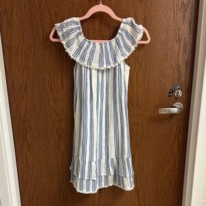 crown & ivy Blue and White Striped Kids Casual Dress